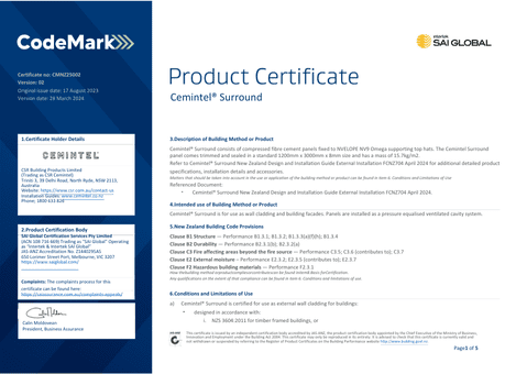 Vitradual Cladding Codemark Certificate Technical Hub | Cemintel